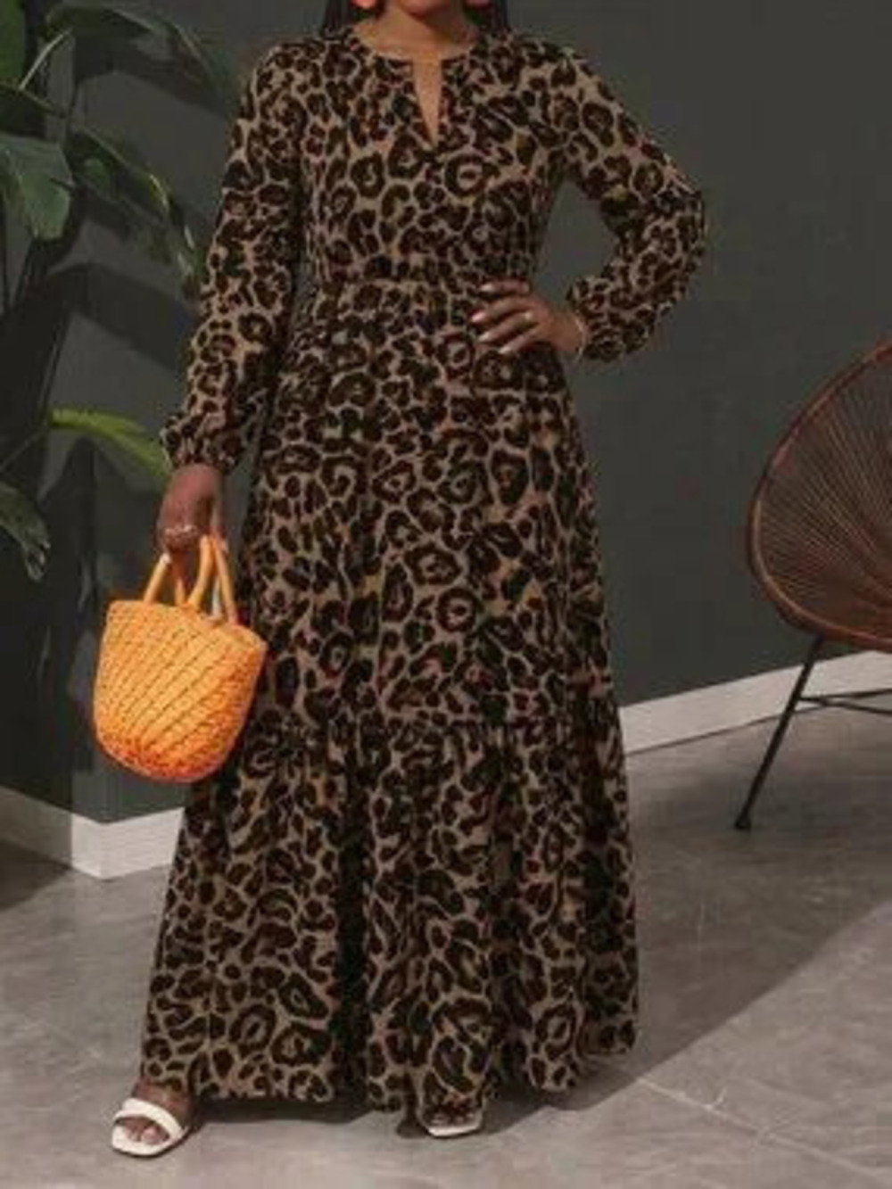ZARA Multicolor Casual Women's Leopard Print Pleated Dress